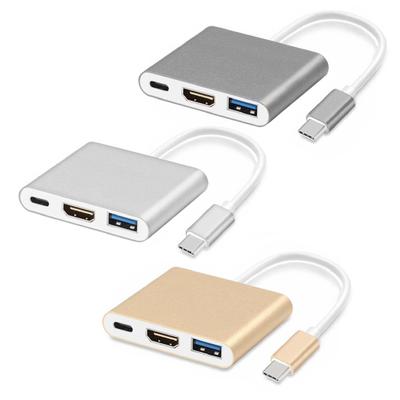 3 in 1 USB 3,1 Typ C zu 4K HDMI-kompatibel USB 3,0 Hub Adapter Kabel Konverter Stecker