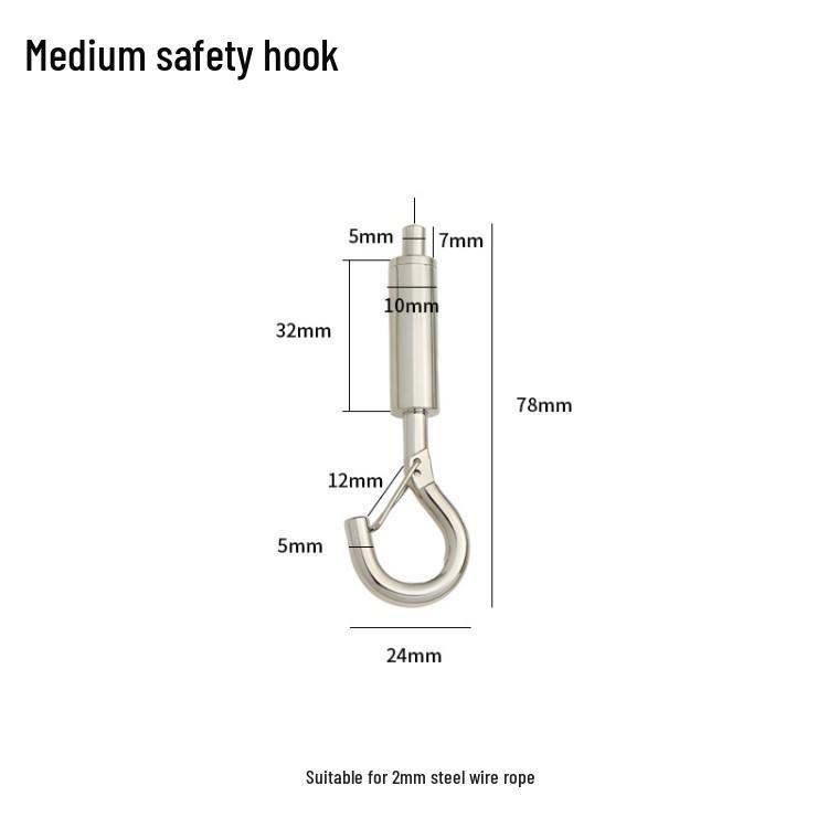 Double-Headed Snap Hook Safety Lanyard: Steel Wire Hanging Rope for Lamp and Picture Anti-Detachment