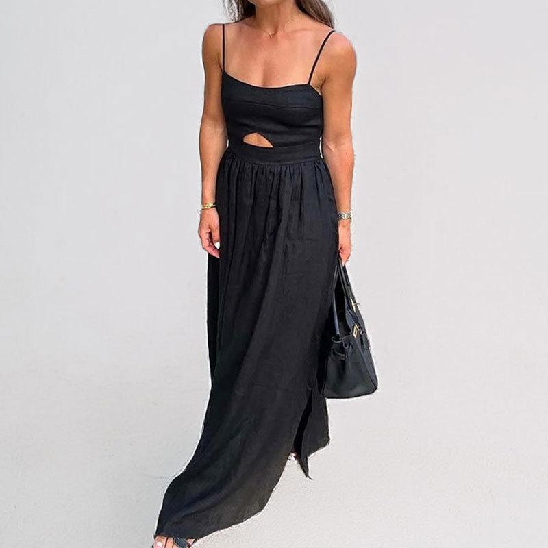 Women's Clothing, New Spring Models In Europe and America, Fashionable Temperament, Suspender High-waisted French Slim-fit Dress