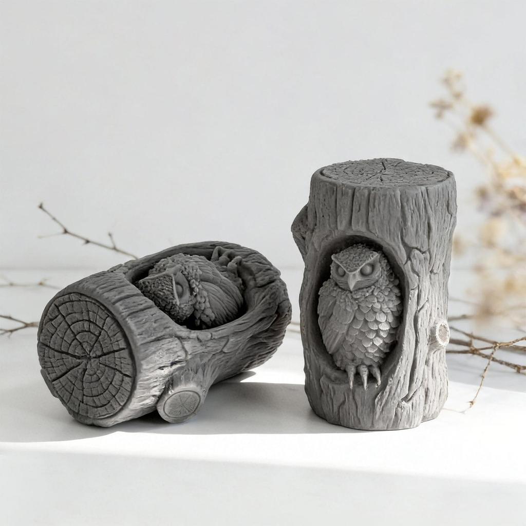 Stampo per Candele a Forma di Civetta Stampo in Silicone Antiaderente Realistico Stampo per Candele Animali 3D per Cemento Argilla Resina Epossidica Adulti Famiglia