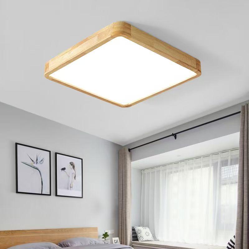 Modern LED Ceiling Light Wood Grain Golden One Light with 3 Colors Home Lighing Kitchen Bedroom Bathroom Surface Ceiling Lamp