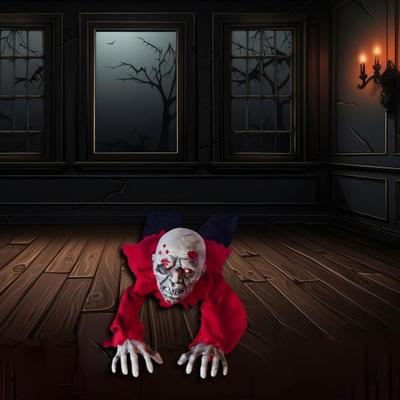 Electric Halloween Horror Crawling Ghost Prop 51inch Long Shinning Eyes for Outdoor and Indoor