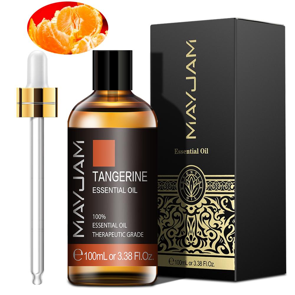 MAYJAM 100ML Tangerine Pure Essential Oil Help Soothe Anxious Feeling Aromatherapy Diffusers Air Freshening Body Stress Relieve DIY Fruit Perfume