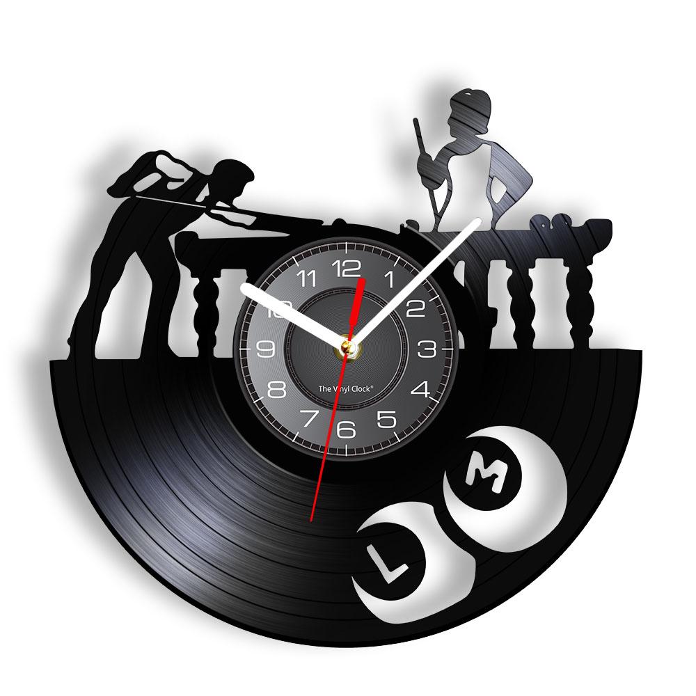 Billiards Ball Pool Vinyl Clock Record Clock Sport Vintage Home Decor Billiards Room Wall Clock Snooker Wall Art Clock Gift
