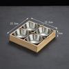 Stainless Steel Divided Hotpot Serving Tray Set