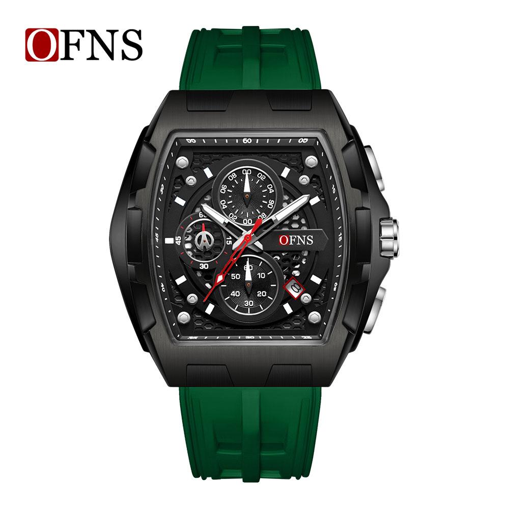 OFNS1210 Bucket Shaped Men's Watch Night Light Hand Waterproof Leisure Sports Quartz Watch Fashion Cool Classic Watches for Man