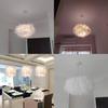 Iron Chandelier With Feather Shade And Led Lighting For Home Living Spaces