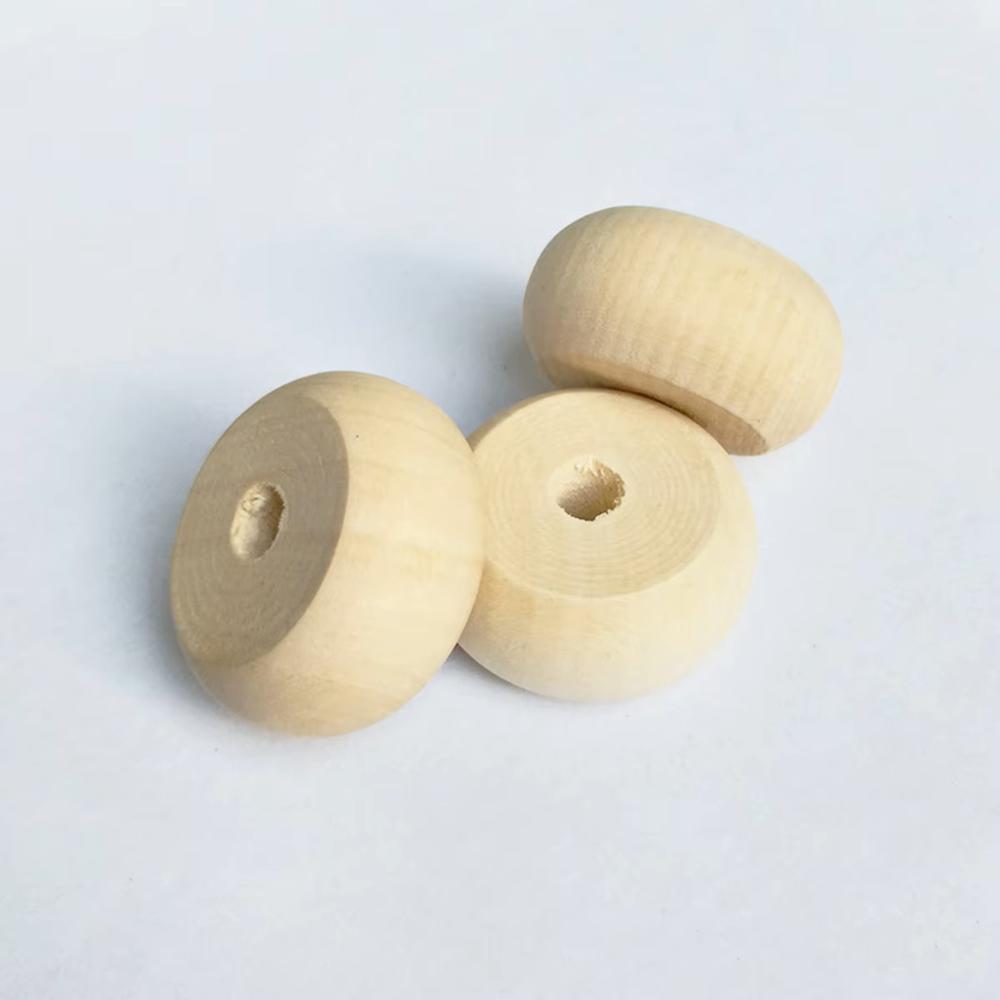 20pcs Rondelle Shape 14x9mm 20x12mm 23X12mm 30x20mm Natural Wood Loose Handcraft Beads for DIY Crafts Jewelry Making Accessories