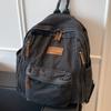 2025 new casual retro simple student schoolbag large capacity denim fashion commuter backpack backpack