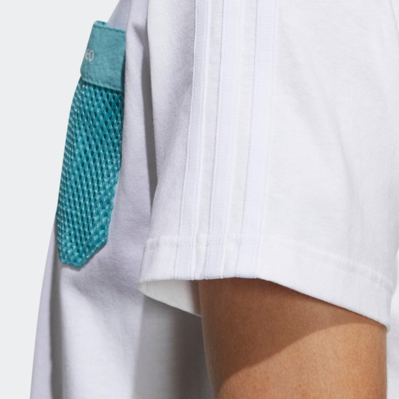 Adidas Neo Colorblock Pocket Loose Sport T-Shirt Men Tops White H55268