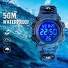 BEN NEVIS Kids Sporty Digital Watch Army Dark Blue Waterproof Outdoor LED Light Alarm Calendar Date Boys 6-15