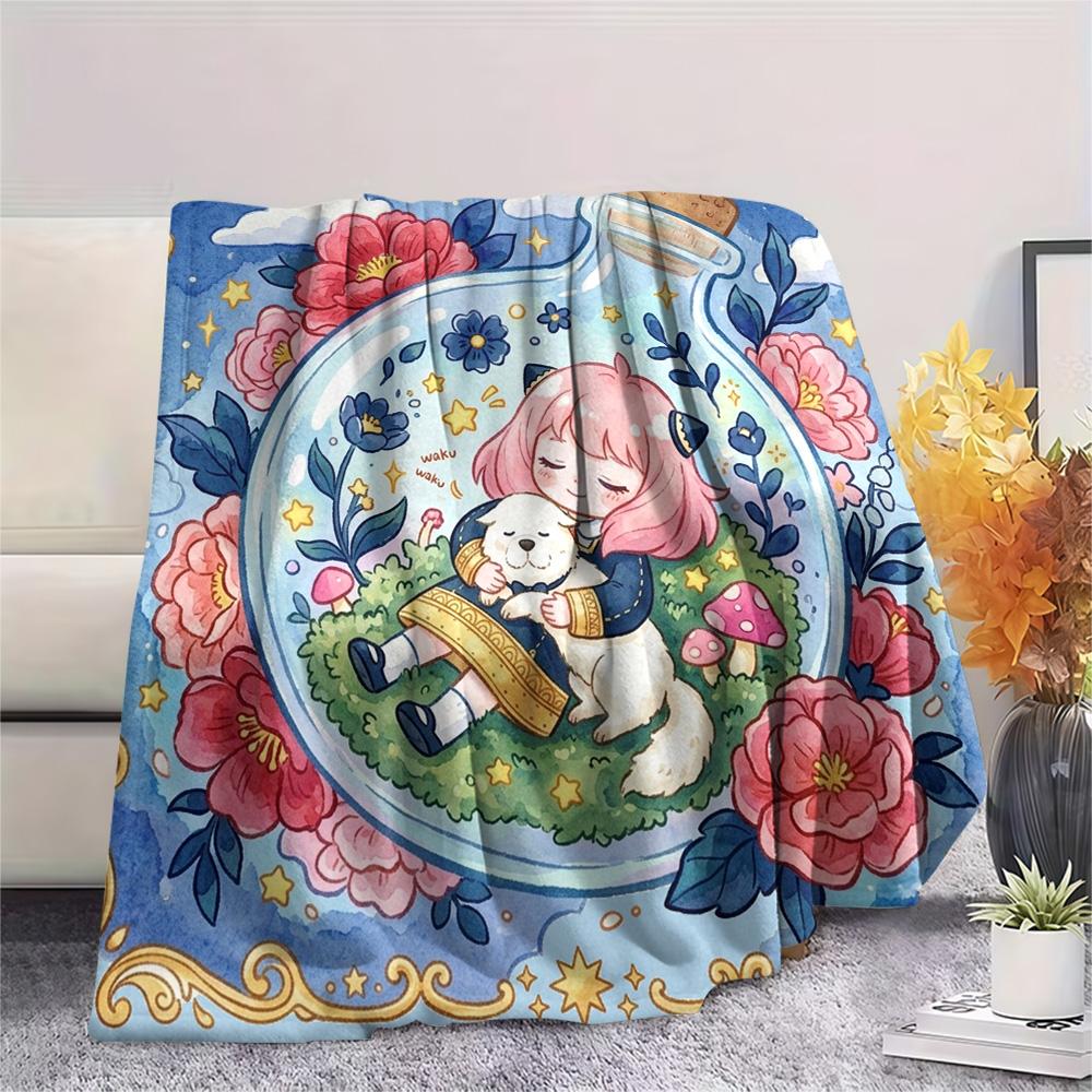 Anya Forger Print Flannel Blanket, Ultra Soft High Quality All Seasons Warm Throw, Home Decor Cozy Blanket, Perfect Christmas Gift