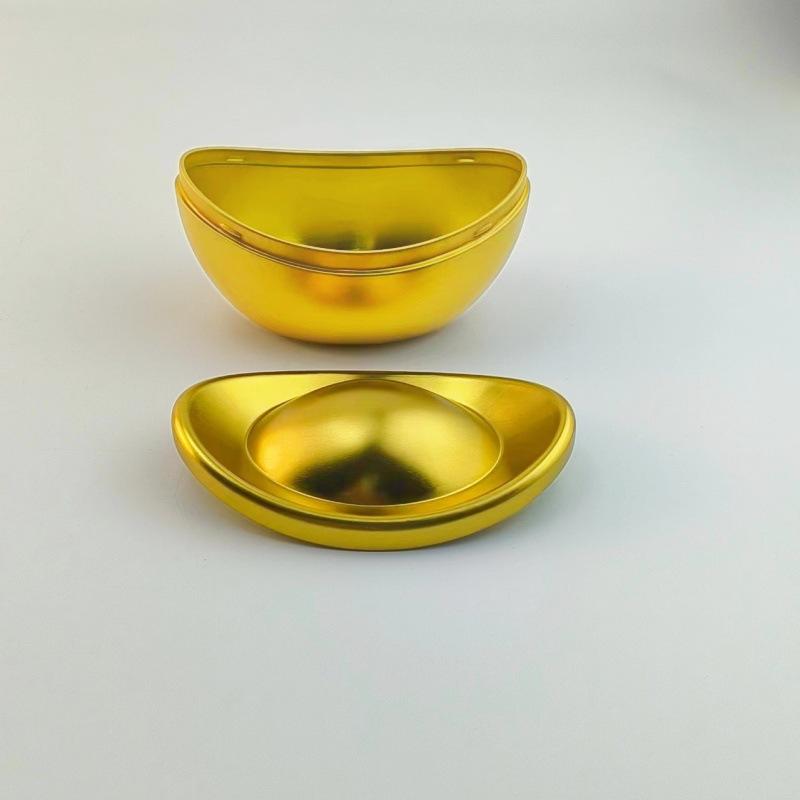 1/3Pcs Ingot Shaped Tinplate Candy Box Storage Biscuits Treats Tea Jar Gift Container With Lid For Wedding Party Decorative Boxe