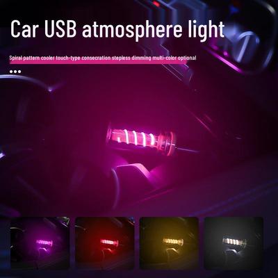 Touch Control Spiral Car USB Atmosphere Light - Mini LED Glass Bottle Night Light