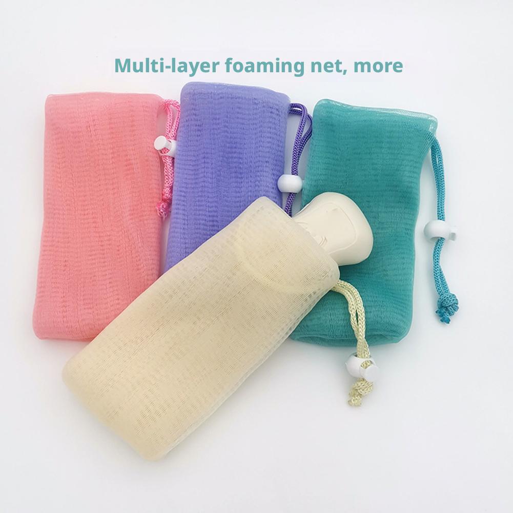 Multi-layer Bubble Mesh Soft Foaming Soap Bags Facial Cleanser Foam Bag Bubble Net Bag Bath Body Washing Household Cleaning Tool