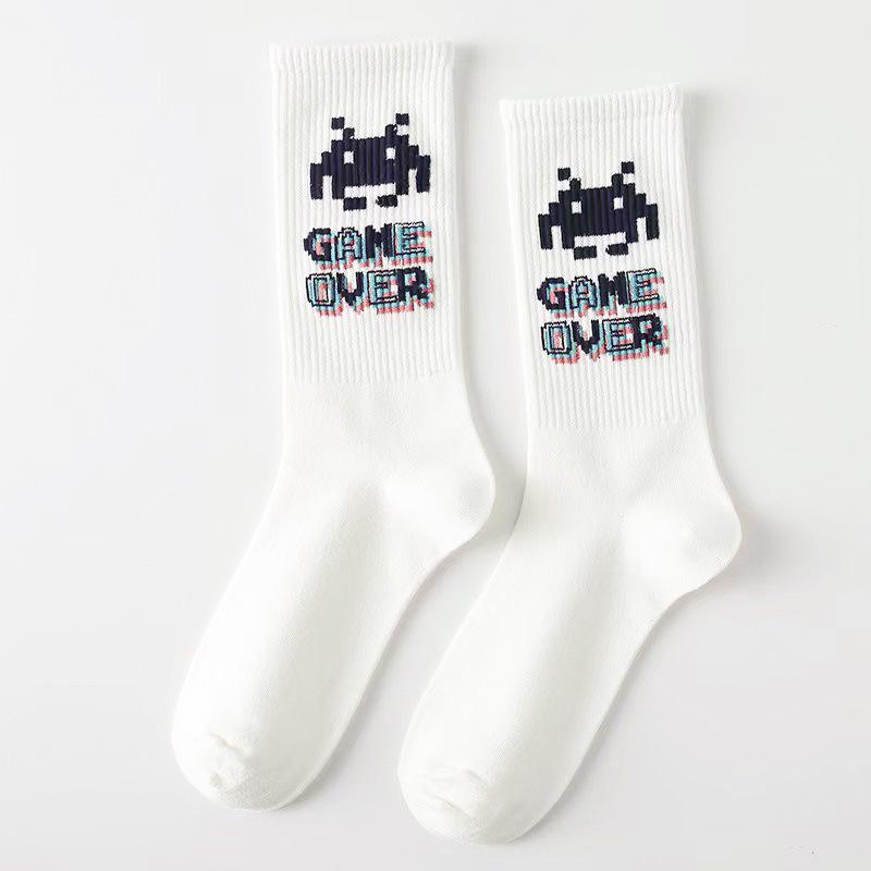 Men's Trendy Mid-Tube Autumn/Winter Basketball Socks - All-Match, Sweat-Absorbing, Breathable Sports Socks