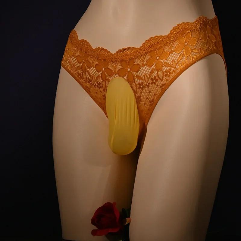 Herren Sexuelle Unterwäsche Sissy Beutel Spitze Höschen Blumen String Niedrige Taille Durchsichtige Slips Durchsichtige Lingerie Schwule Unterhosen