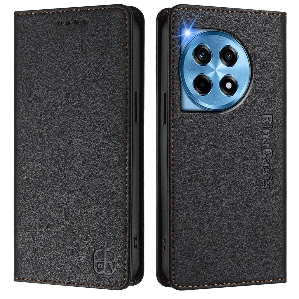 For OnePlus 12 5G Leather Case RINACASIS RC01 Phone Cover with RFID Blocking Wallet Stand