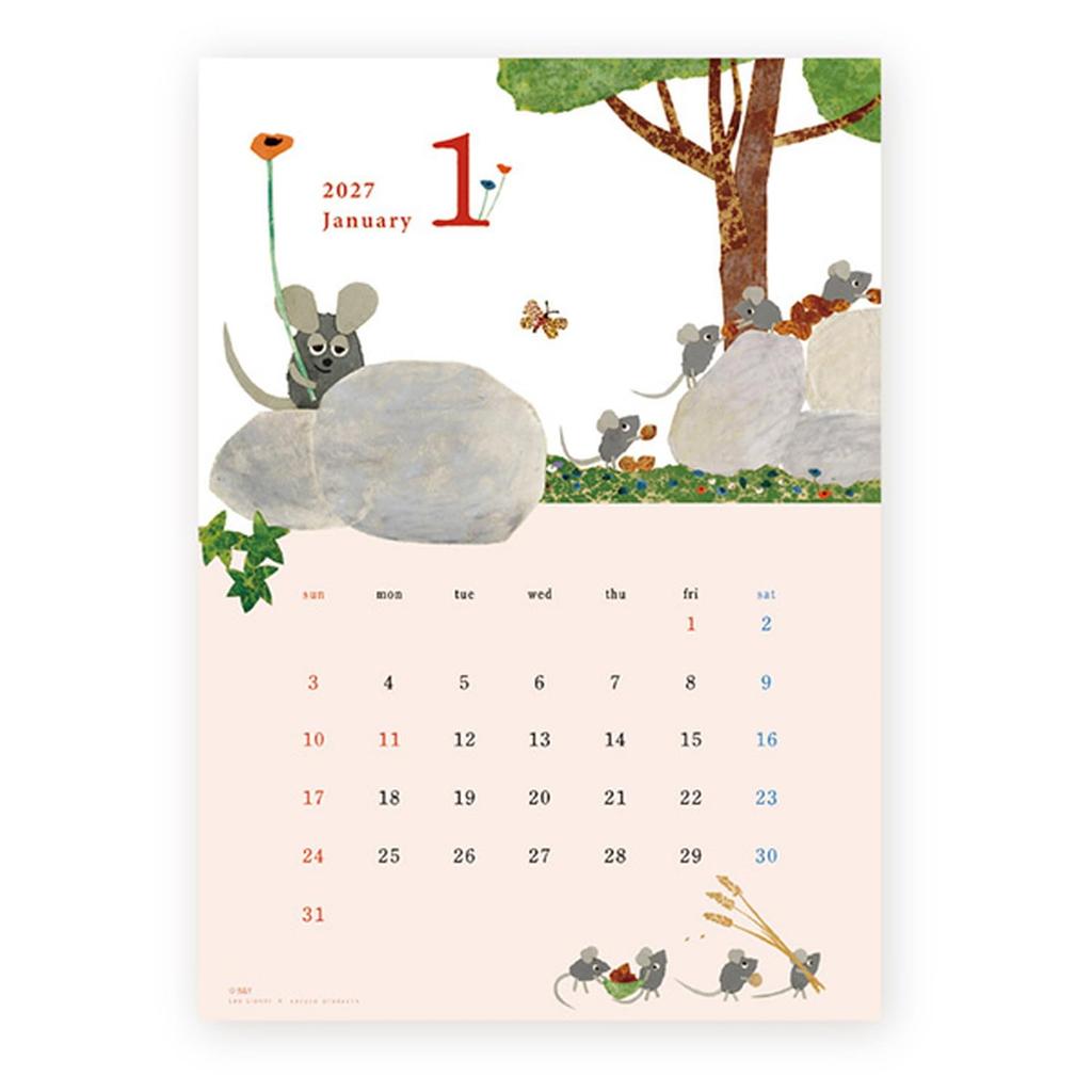 Hyogensha 2027 Wall Calendar A4 Leo Lionni 25-738
