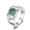 Reines Silber 925 Schmuck für Männer Luxus 1 Karat D Farbe Moissanite Ring S925 Einfache Trauringe Platin Beschichtung
