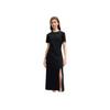 FILA Original Comfortable Fashion Simple Slim Fit Short Sleeve Dress Women dresses Black F51W529313F-FBK