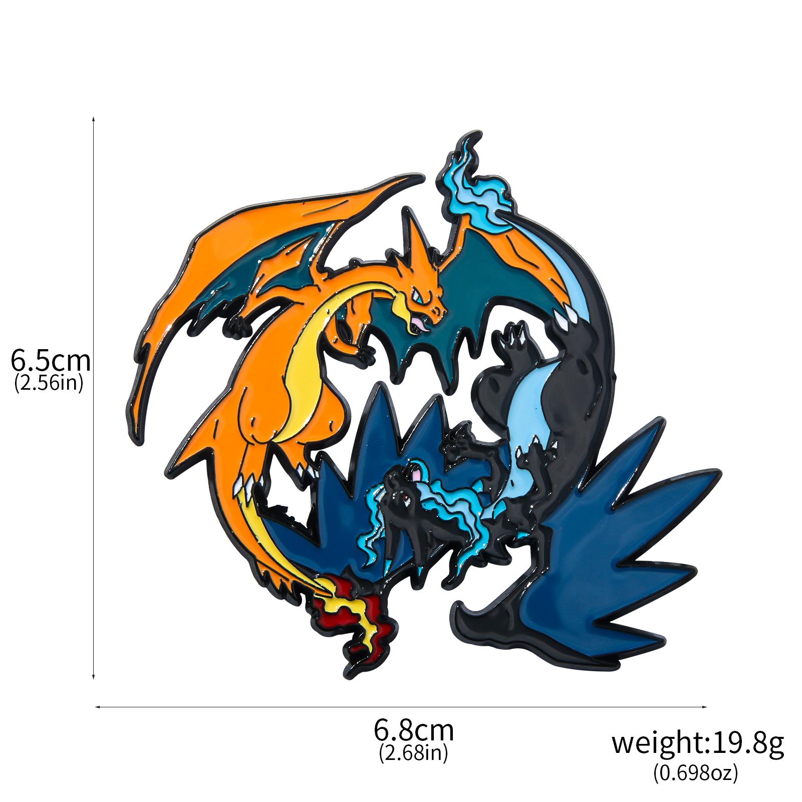Anime Pokémon Charizard Enamel Brooch Metal Lapel Pin Cartoon Monster Fire Dragon Elf Gift for Fans Accessories