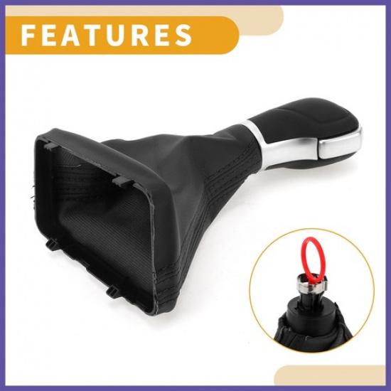 Automatic Shift Knob W/ Boot Cover for Volkswagen Tiguan 12-15 Faux Leather