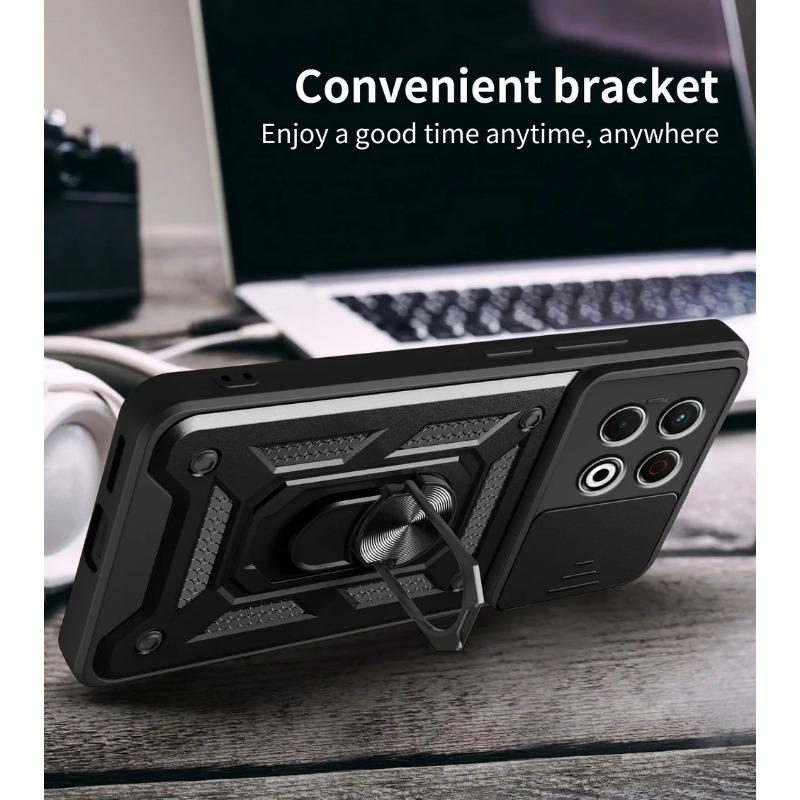 Camera Protect Case for Tecno Spark 30 Pro 30C 20 Pro + 20c 10 Pro Spark Go 2025 Go 1 Armor Hybrid Metal Ring Holder Back Cover