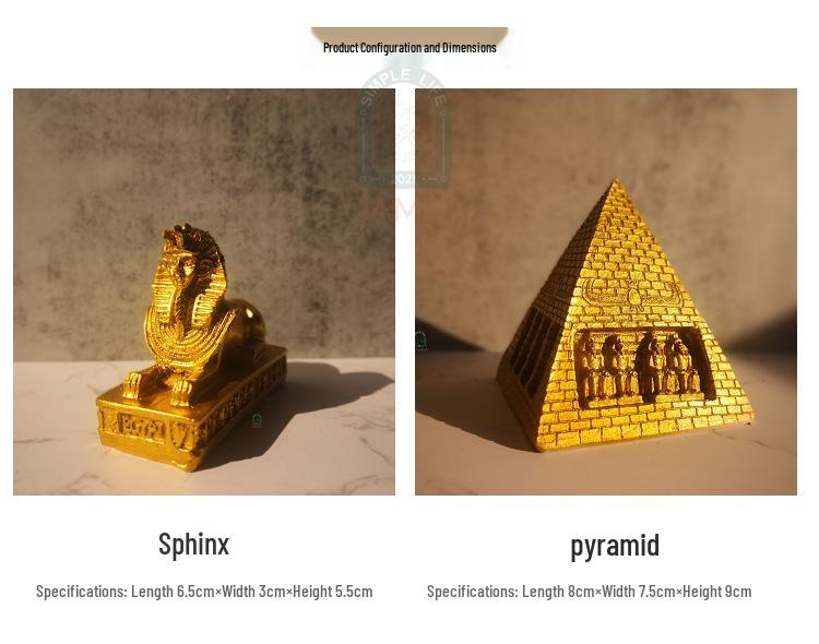 Xianci Ägyptisches Figurenset: Pyramide, Sphinx, Obelisk, Mumie und Pharao-Dekor für Kinderzimmer.