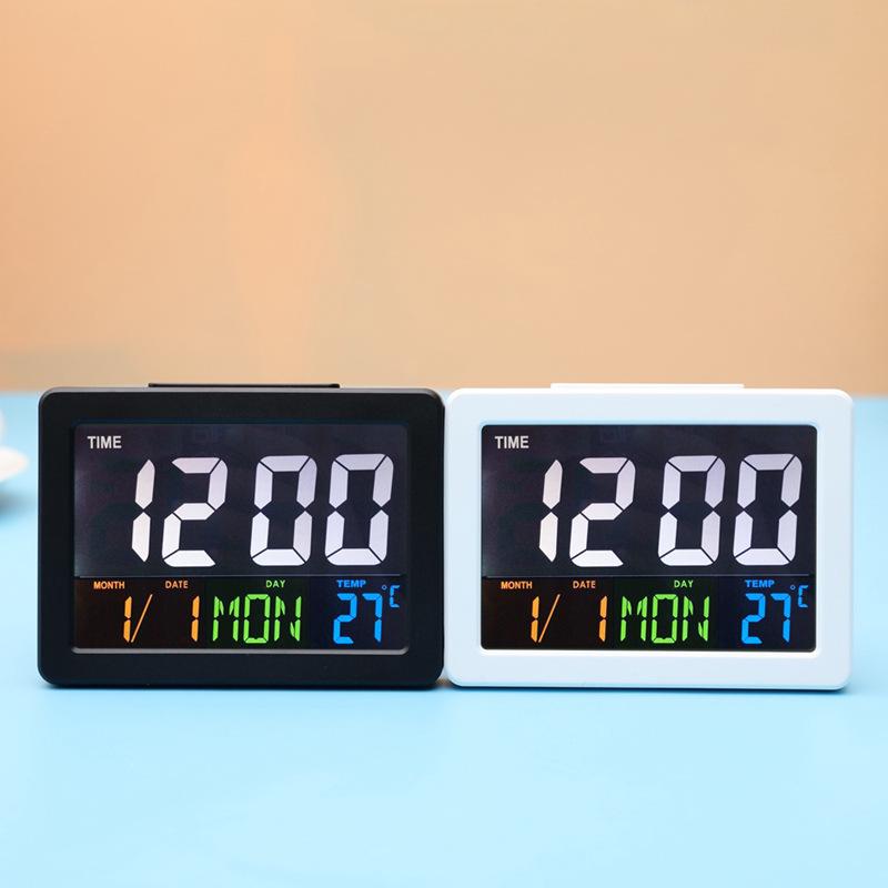 Color large screen LCD electronic clock with temperature alarm clock student alarm clock G2000