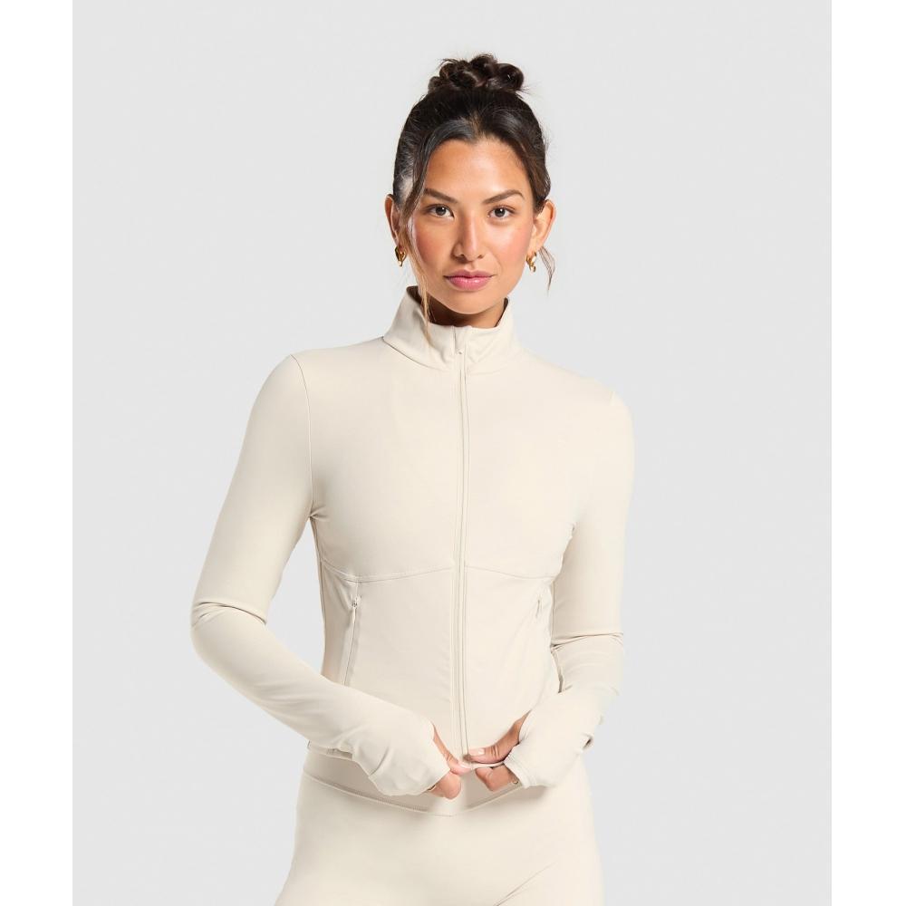 

Gymshark Elevate Tracktop Cream Beige B8a9y Wcmz XXL