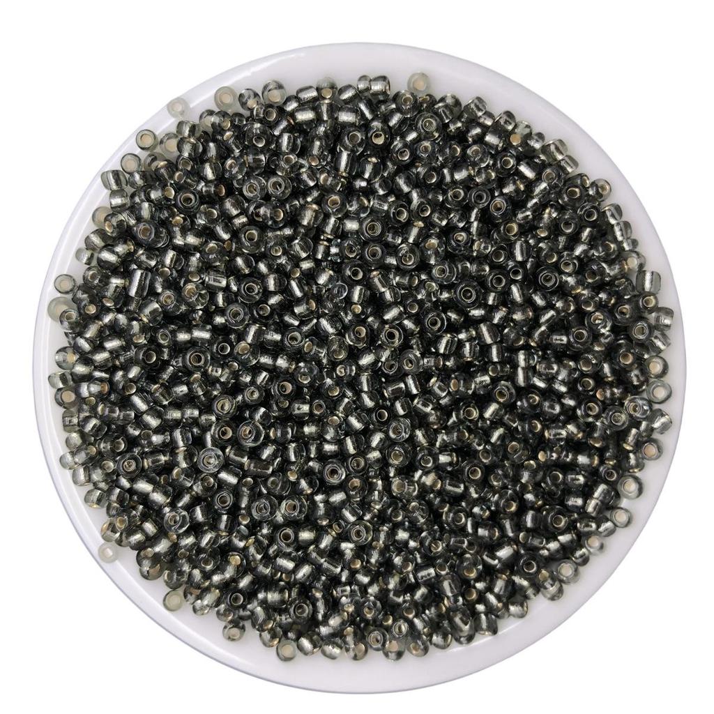 Solid Color 2/3/4mm Glass Seed Beads, Silver Lined, Dyed AB Cream, Round for Handmade Beading & Bracelets.