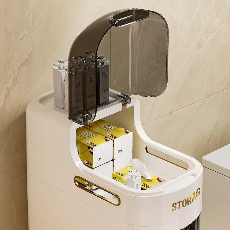 Upgraded 18CM Narrow Gap Side Cabinet for Living Room, Bathroom, or Toilet Storage.