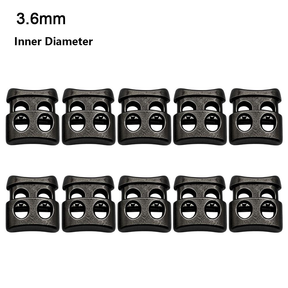 10pcs Black Rope Clamp Cord Lock Stopper Plastic Square Spring Buckle for Lanyard Chest Tag