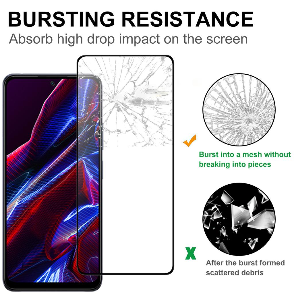 For Xiaomi Poco X6 5G AGC Glass Screen Film Clear Black Edge Full Glue Cell Phone Screen Protector