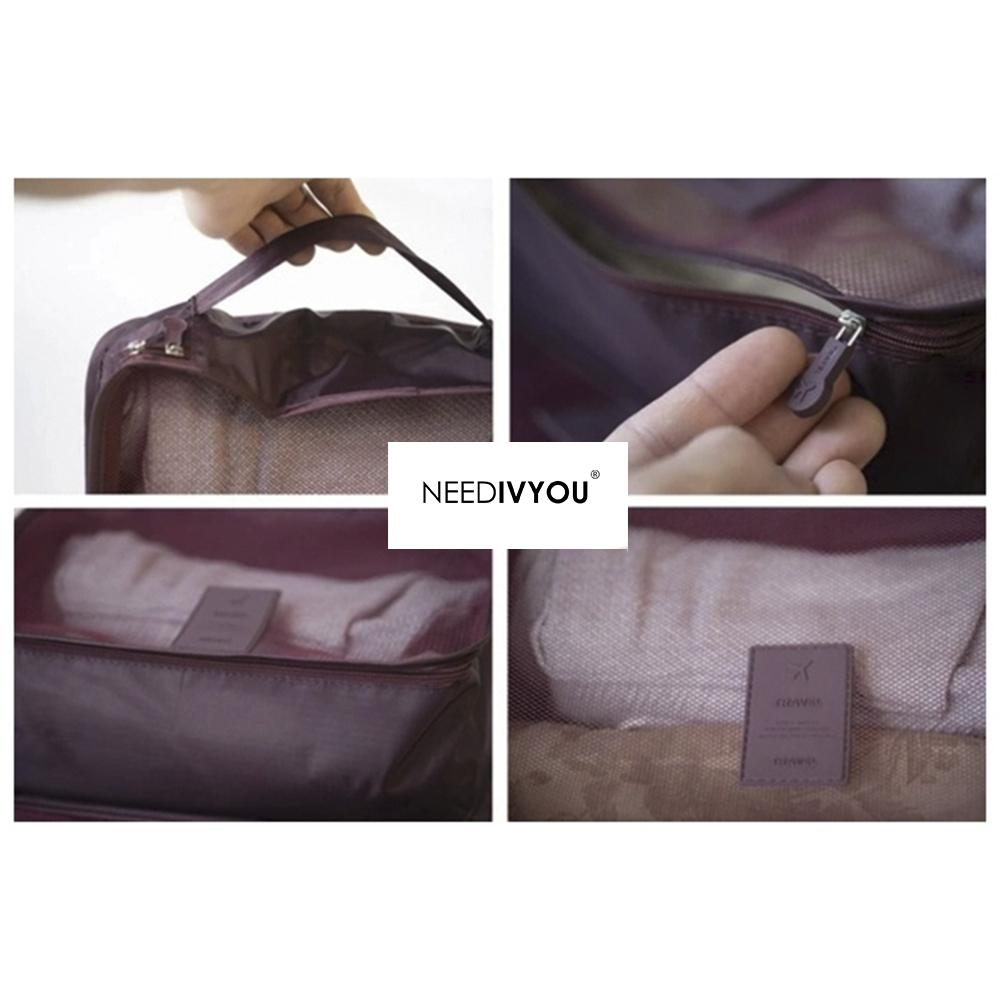 NEEDIVYOU 6-teiliges Packwürfel-Set für die Reise – Organisieren Sie Kleidung, Schuhe, Accessoires, strapazierfähiges wasserabweisendes Material