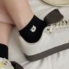 3Pairs Sweet Embroidered Bear Socks Thin Short Tube Socks Women Soft Sweet Ankle Socks  Lady