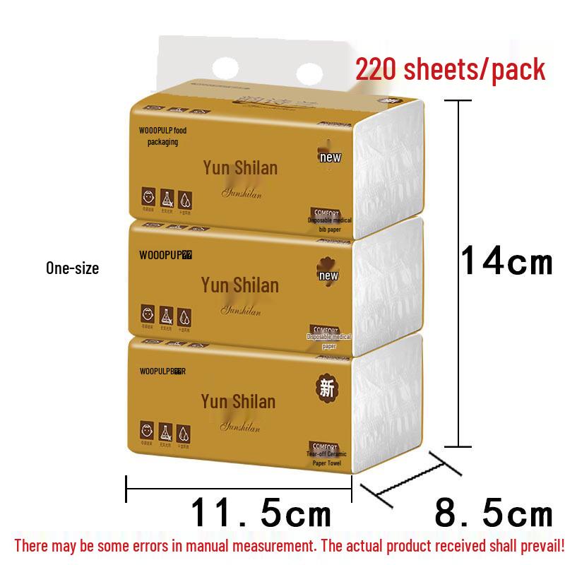 Three-Pack Embossed Facial Tissues Bundle: Pull-Out Design, Large Packaging, Made from Virgin Wood Pulp 1 pack