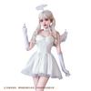 Gothic Angel Devil Halloween Costume Women - Black White Dress With Wings Neckpiece Gloves Headpiece Cross Necklace