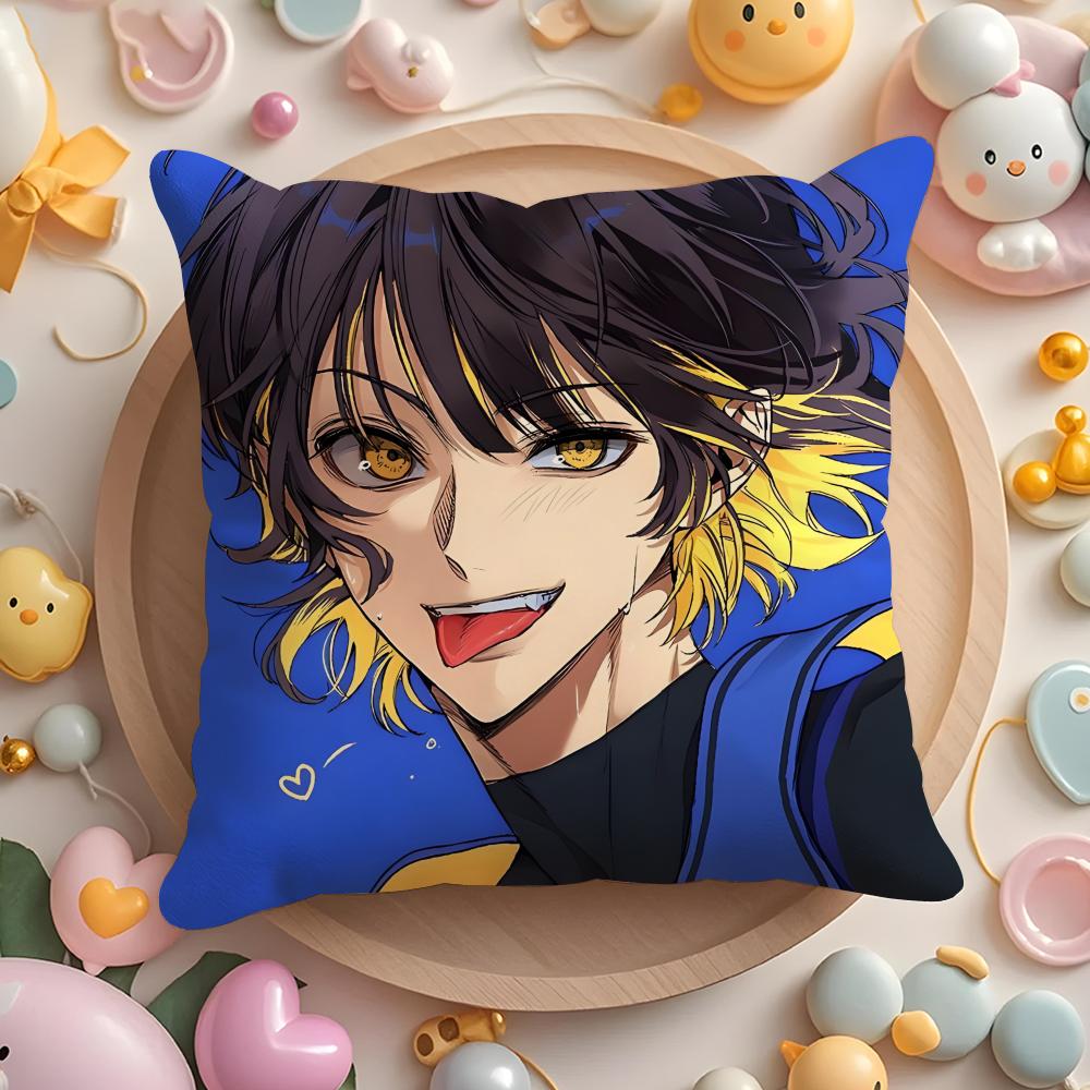 BLUE Anime L-LOCK Cushion Cover Home & Car Multi-Scene Pillow Cover - Reversible, Soft & Durable for Daily Use