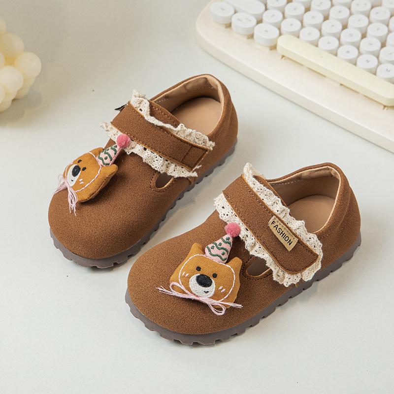 

New Style Girls Fashion Flat Cute Suede Comfortable Soft Sole Casual Leather Shoes 26 коричневий