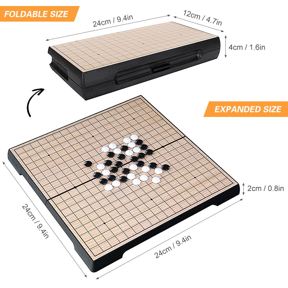 Магнитный набор для игры Го 19x19 Складной набор для настольной игры Дорожный Портативный Легкий Вэйци Китайские шахматы Старая игра Салонная игра