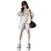 Summer 2025 Girls' Fashion Streetwear: Big Kids' Sporty Two-Piece Short-Sleeve Set