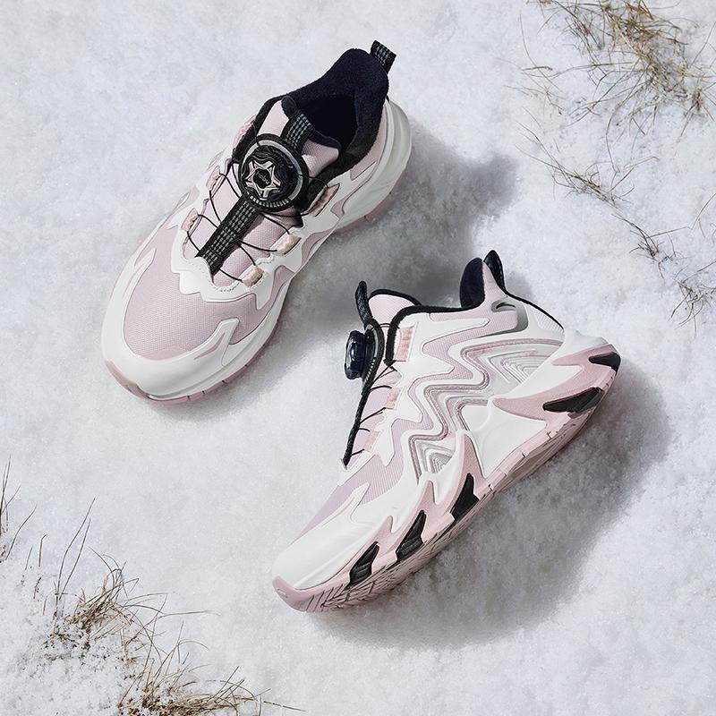 Anta Fashionable Non-Slip Durable Childrens Cotton Shoes Kids Shoes Pink White 322446914-1