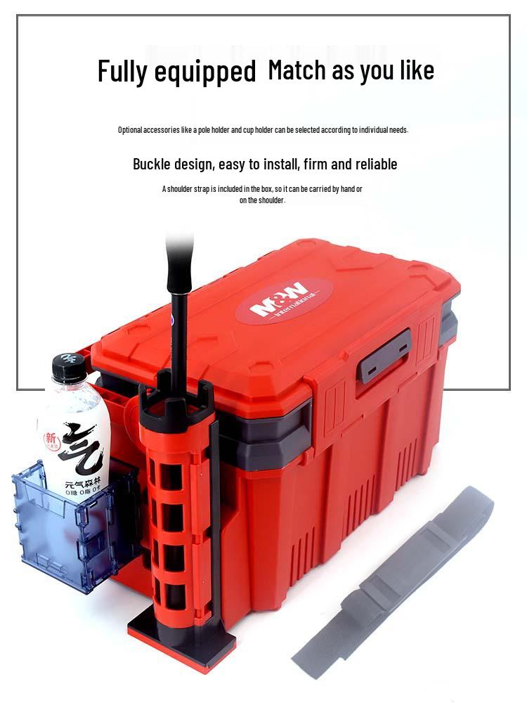 Aimeida MW 20L Multi-functional Fishing Tackle Box: Stand/Sit, Rod Holder, Sea Fishing Tool.