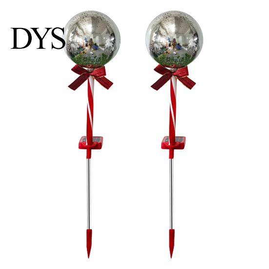 Solar Powered Outdoor Garden Lights 2Pcs Christmas Ball Light, Color Changing LED Stake with Automatic Dusk to Dawn 13 Beads, IP65 Waterproof