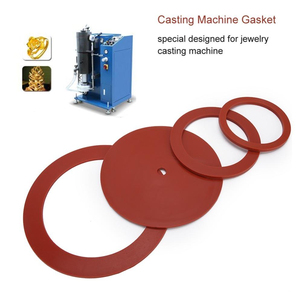 4pcs Red Color Casting Machine Gasket Rubber Material Vacuum Casting Gasket  Jewelry Casting