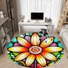 1pc Stained Glass Flower Chair Carpet for Office - Durable, Ideal for Chair Mats, Stylish & Functional Decorative Rug yy260130032
