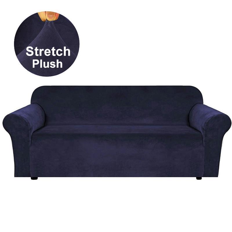 High Grade Plush Stretch Sofa Covers for Living Room Sectional Corner Couch Slipcover Elastic Furniture Protector 1/2/3/4 Seater