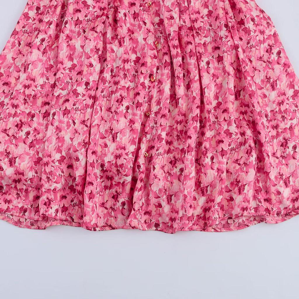 Spring/Summer 2025 Women's Floral Tie-Waist Casual Dress